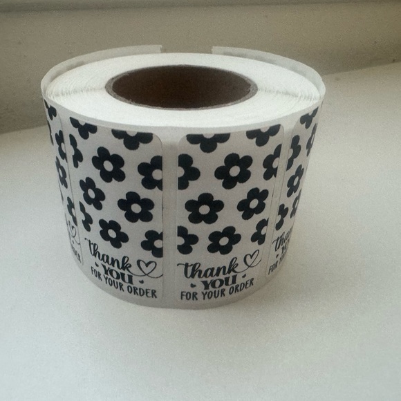 100 Floral Soft Edge Rectangle Thank You Stickers | thank you for your order - Picture 12 of 15